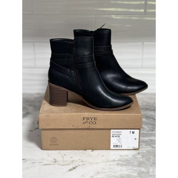 Frye Women’s Black Ankle Boots Size 7 M Indiana Black - Picture 5 of 11